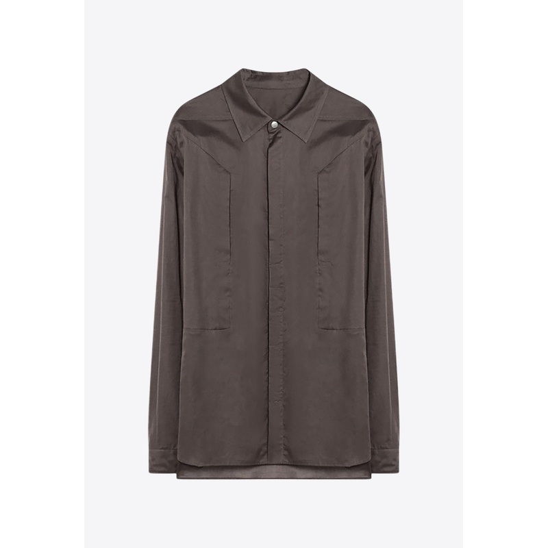 Stitched Long-Sleeved Shirt Gray mrtwit_IT 48