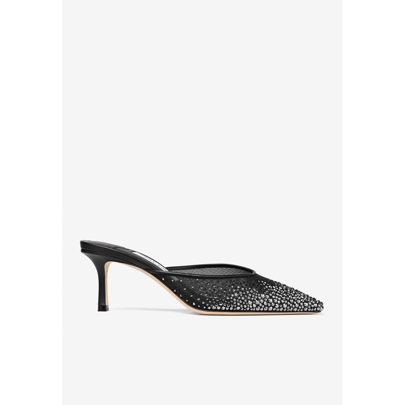 Vivi 65 Crystal-Embellished Mules Black wshoeseu_EU 36