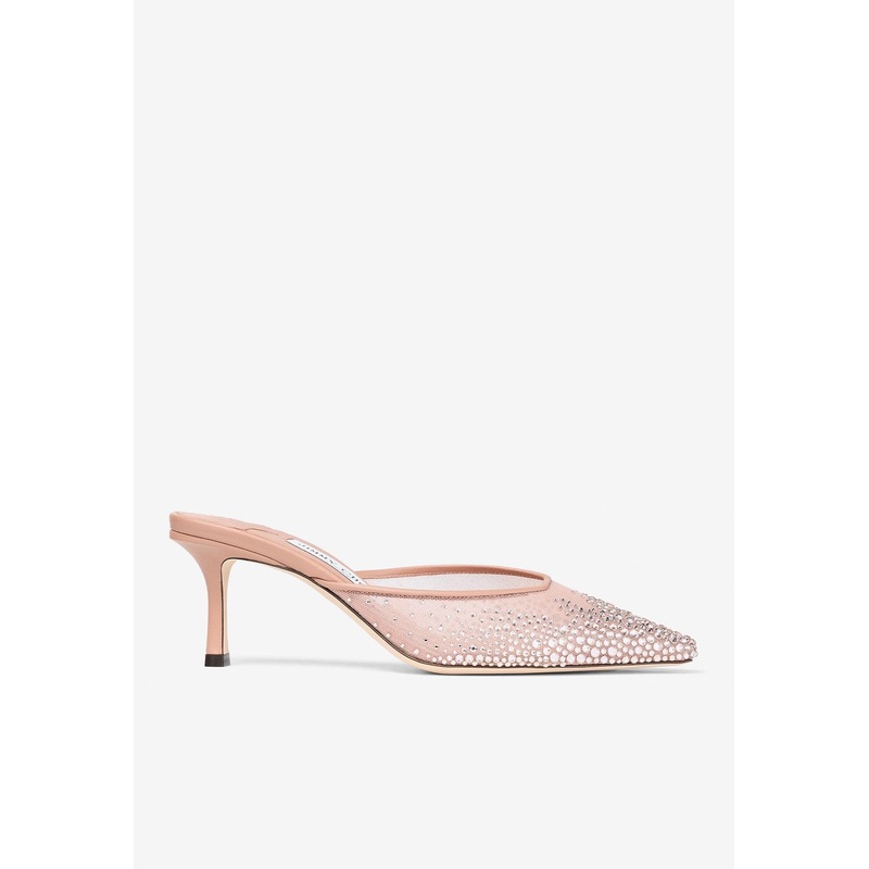 Vivi 65 Crystal-Embellished Mules Pink wshoeseu_EU 36