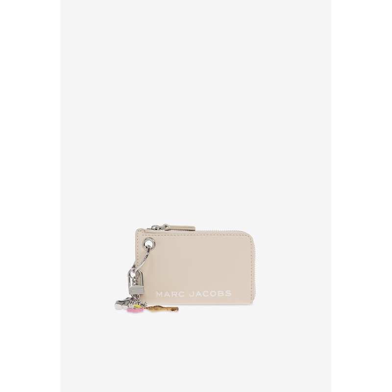 Zip Charm Leather Wallet Cream Onesize