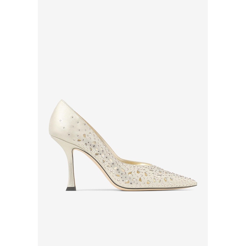 Ziri 90 Openwork Shimmer Suede Pumps Metallic wshoeseu_EU 36.5