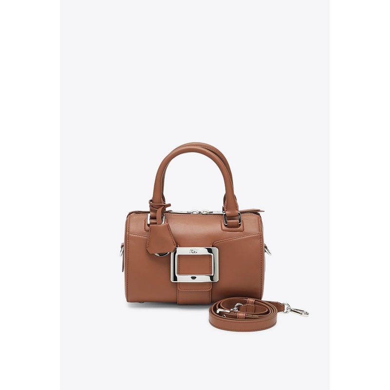 Belle Vivier Leather Bowling Bag Brown Onesize