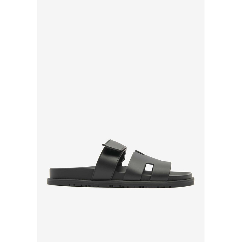 Chypre Sandals in Black Calfskin Black mshoesher_FR 42