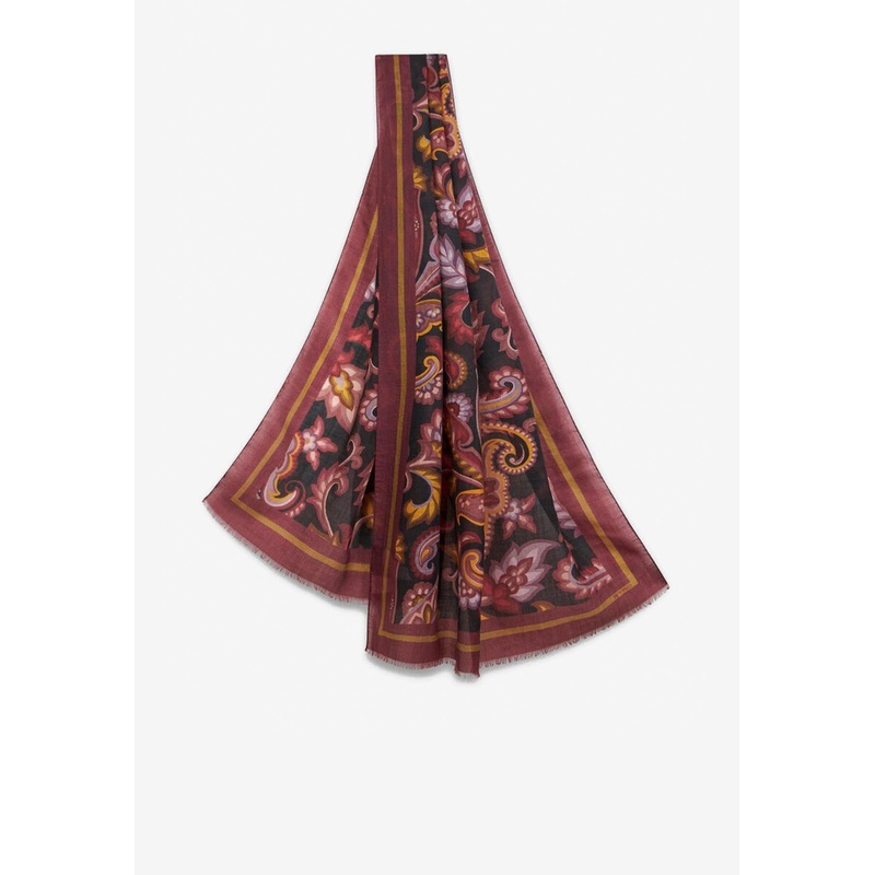 Floral Paisley Cashmere Scarf Multicolor Onesize