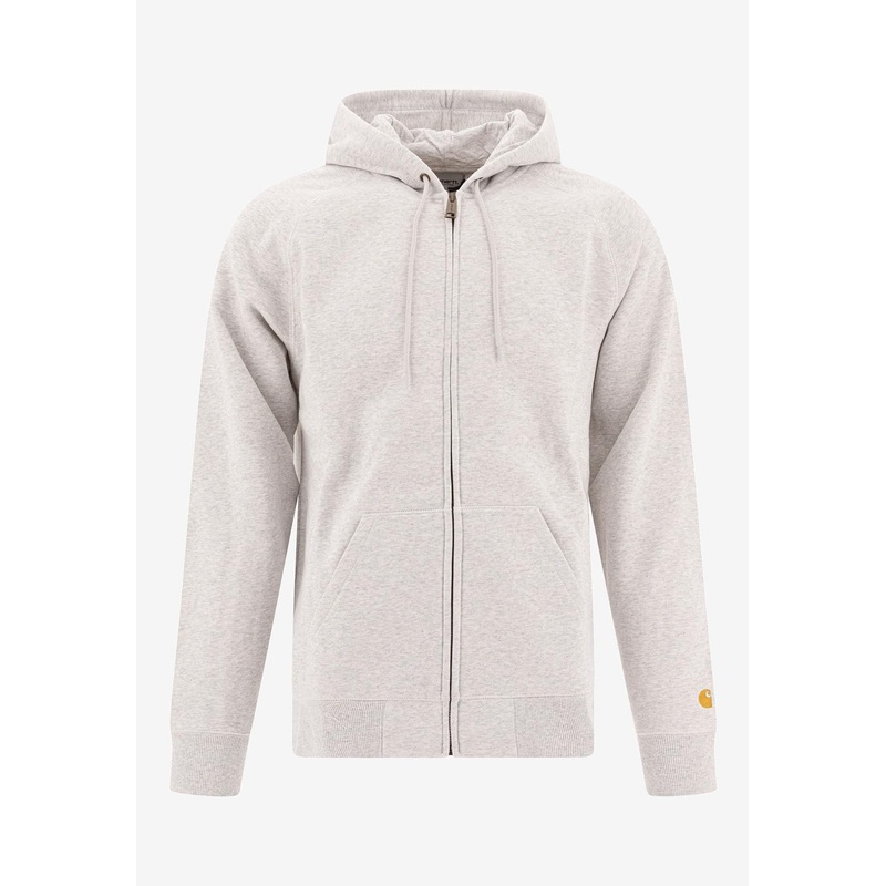 Logo Patch Zip-Up Hooded Sweatshirt Gray mrtwstd_S