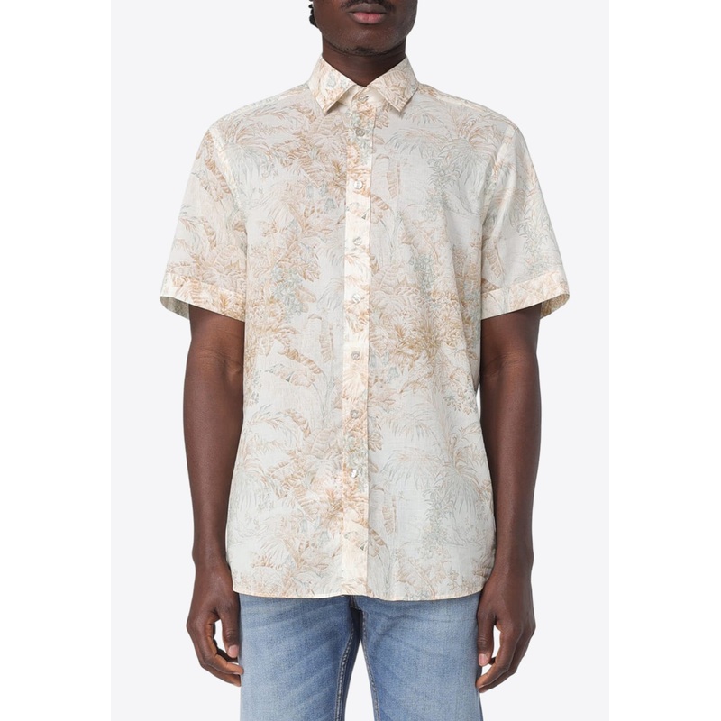 Paisley Pattern Short-Sleeved Shirt Beige mrtwshirtseu_EU 39