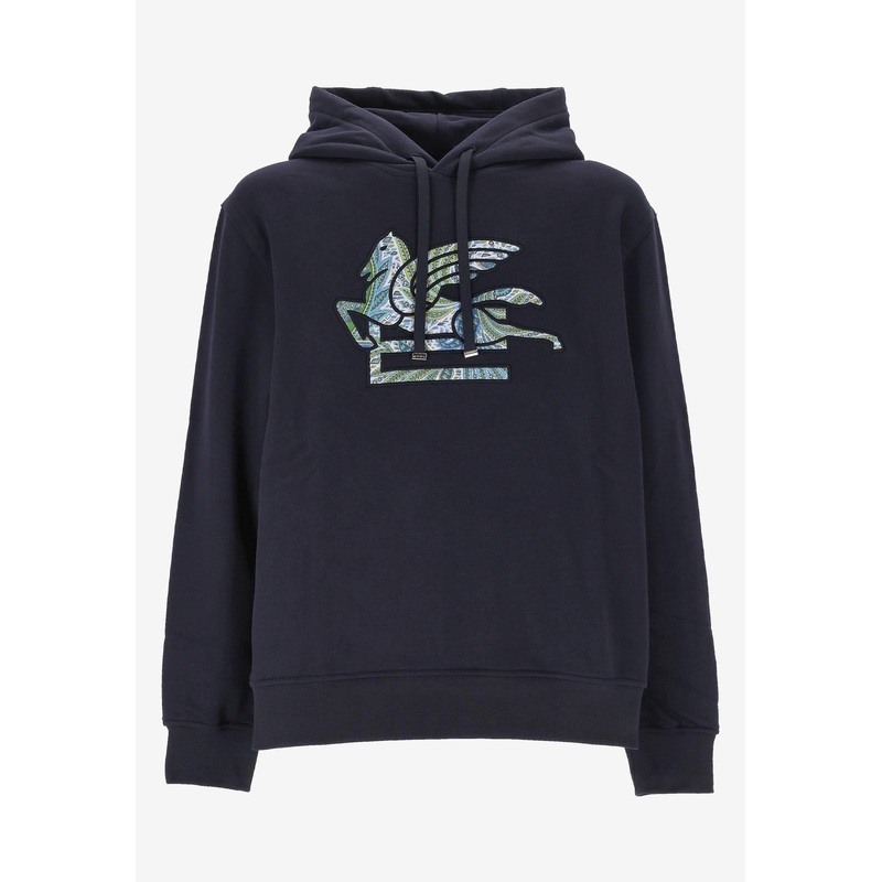 Pegaso Embroidered Hooded Sweatshirt Navy mrtwstd_S