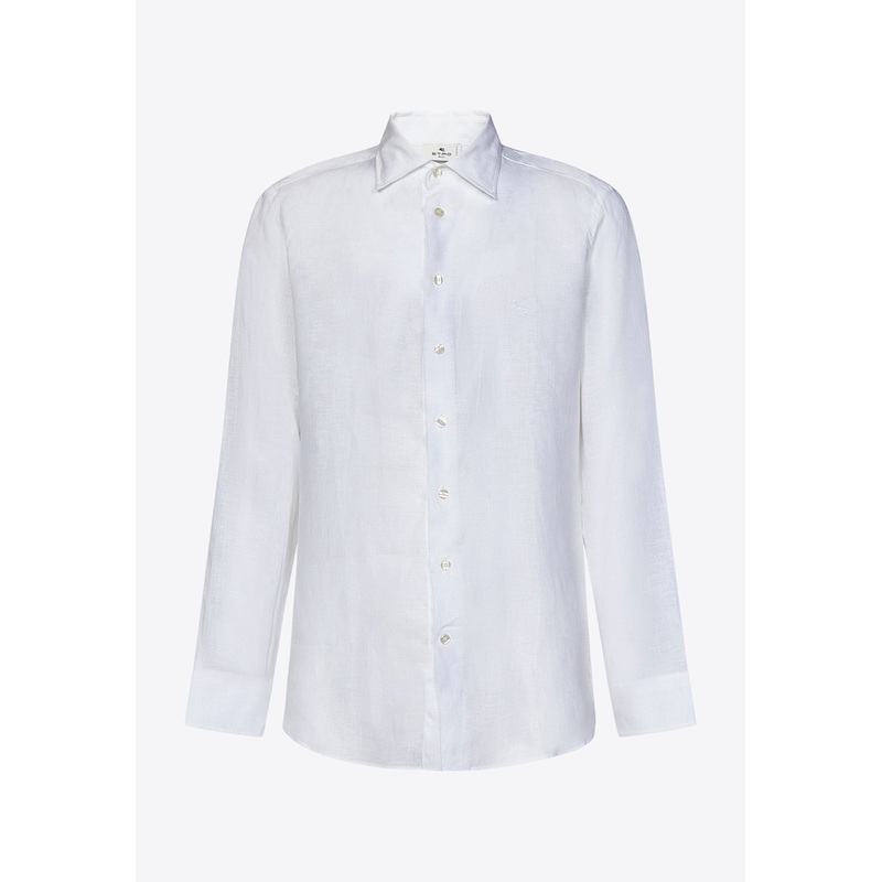 Pegaso Embroidered Linen Shirt White mrtwshirtseu_EU 39