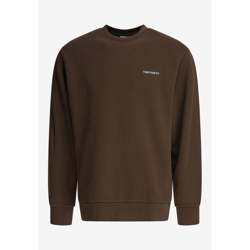 Script Embroidered Sweatshirt Brown mrtwstd_S