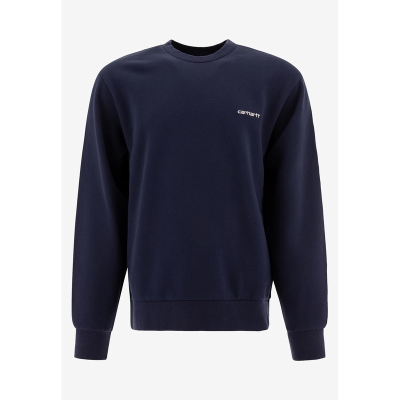 Script Embroidered Sweatshirt Navy mrtwstd_S