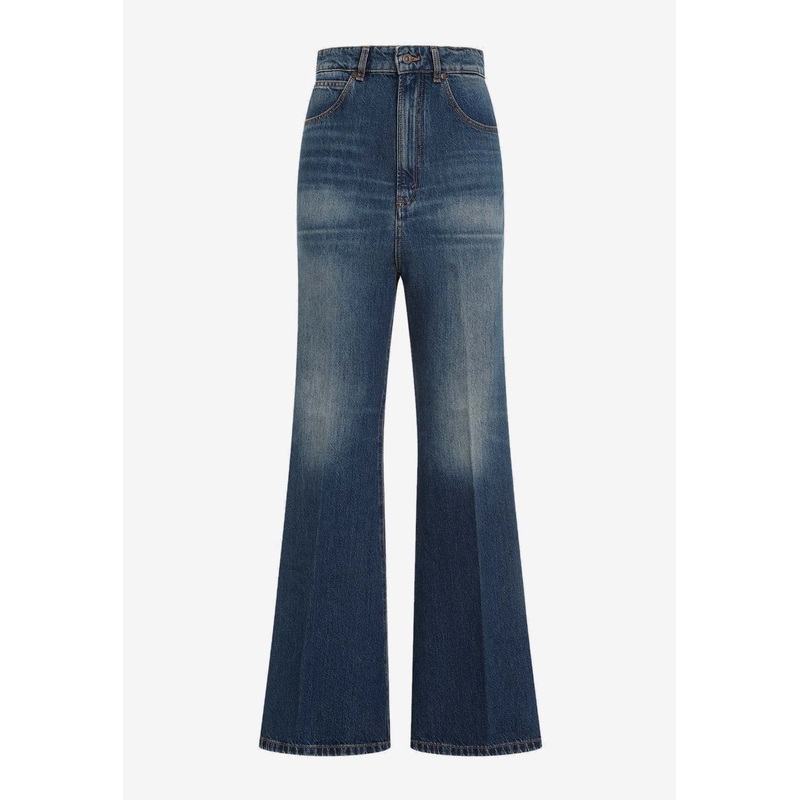 Wide-Leg Washed Jeans Blue wrtwbottoms_25