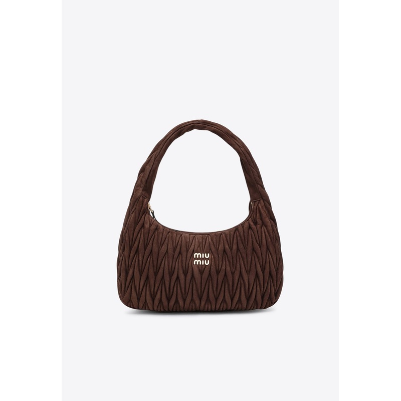 XL Wander Quilted Suede Top Handle Bag Brown Onesize