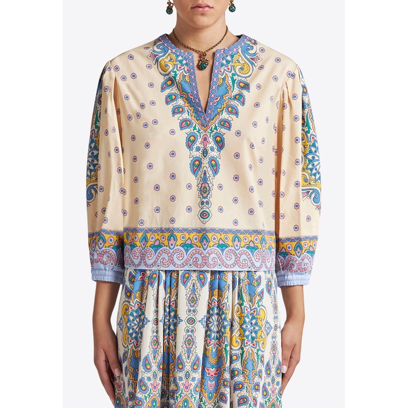 All-Over Printed Blouse Multicolor wrtwit_IT 40