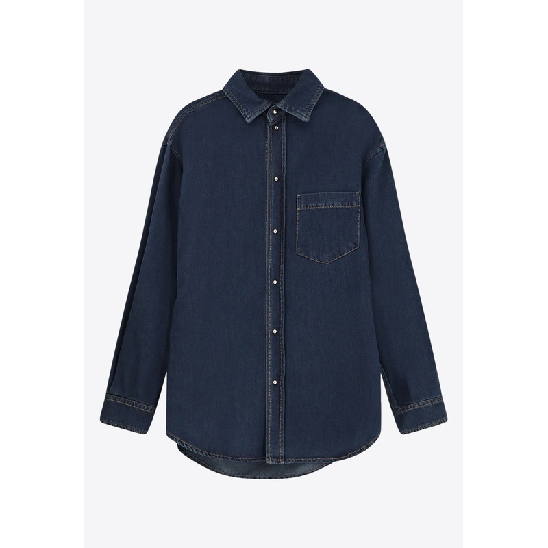 Anne Denim Buttoned Shirt Blue wrtwstd_XS