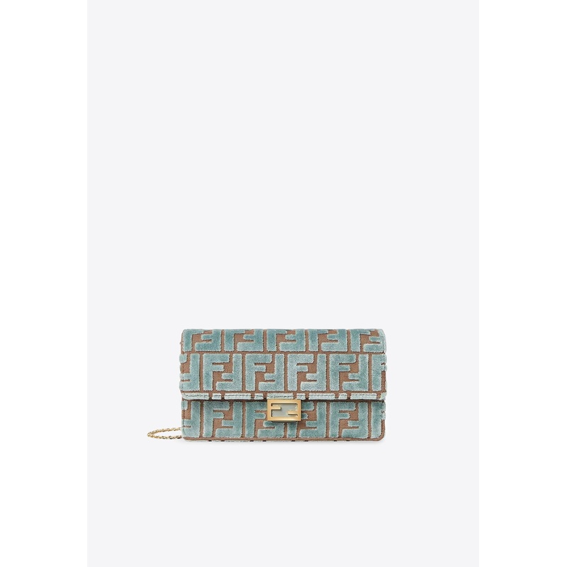 Baguette FF Monogram Chain Clutch Blue Onesize