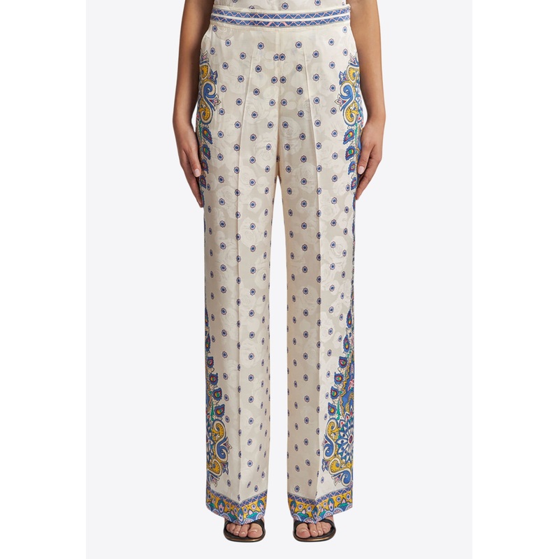 Rose Print Straight-Leg Pants Multicolor wrtwit_IT 42