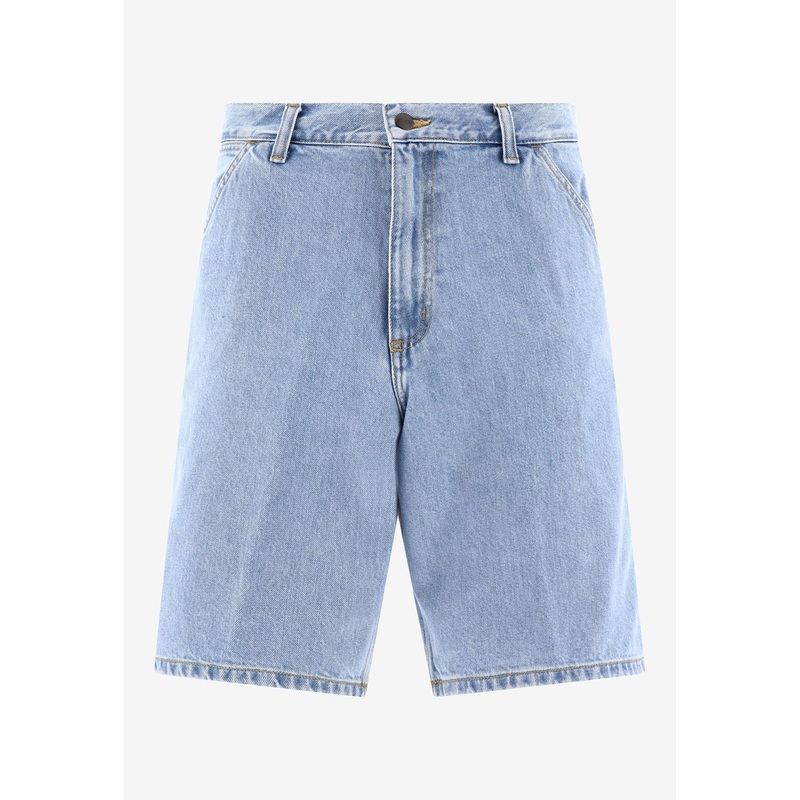 Single-Knee Denim Shorts Blue mrtwbottoms_29