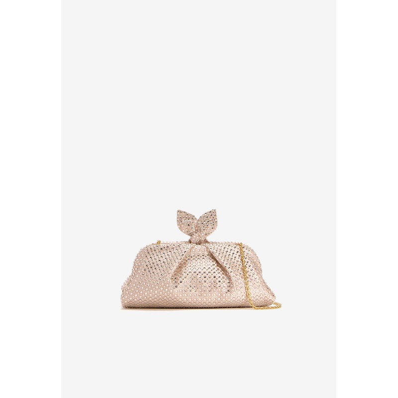 Very Bow Tie Crystal Clutch Powder Onesize