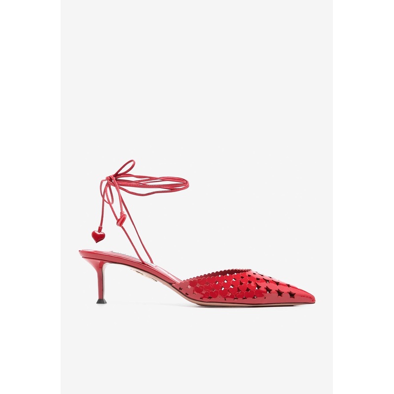 Amourose 50 Leather Openwork Pumps Red wshoeseu_EU 37