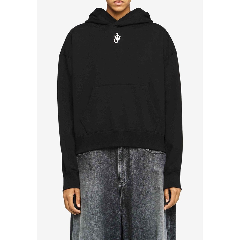 Anchor Embroidered Hooded Sweatshirt Black wrtwstd_XS