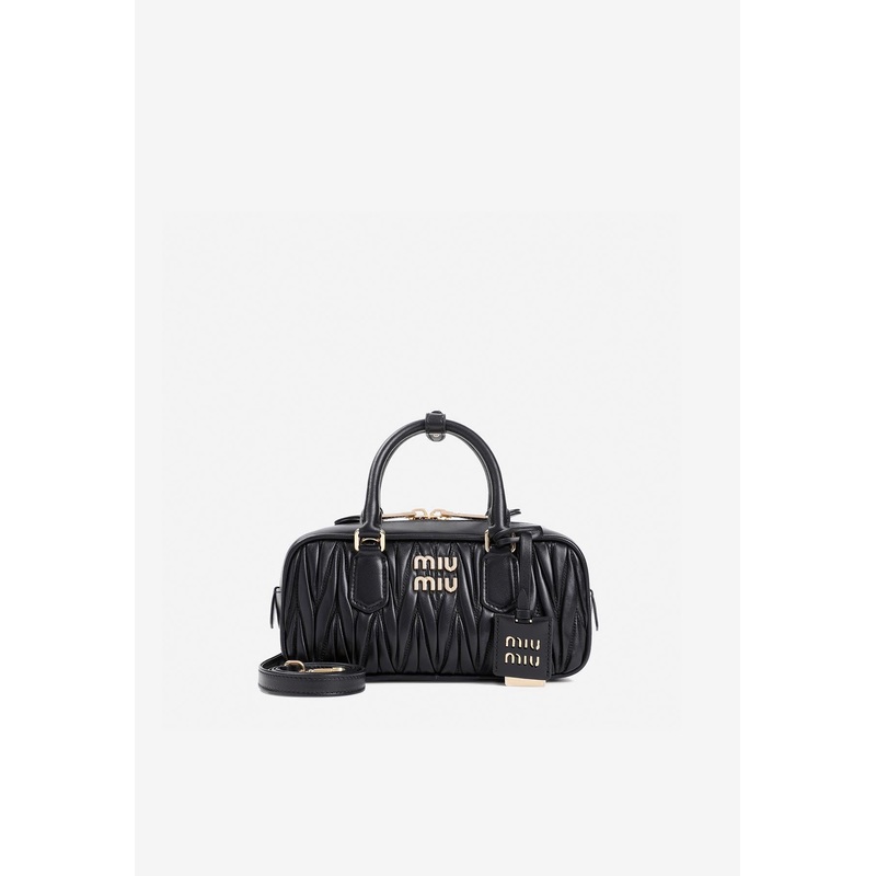Arcadie  Matelass Leather Top Handle Bag Black Onesize