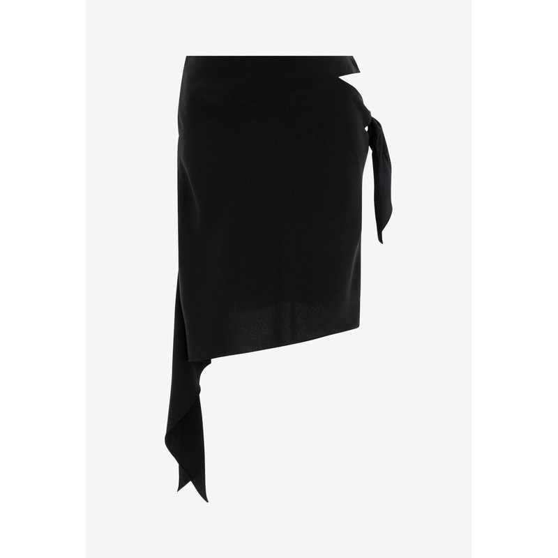 Asymmetrical Midi Skirt Black wrtwfr_FR 36