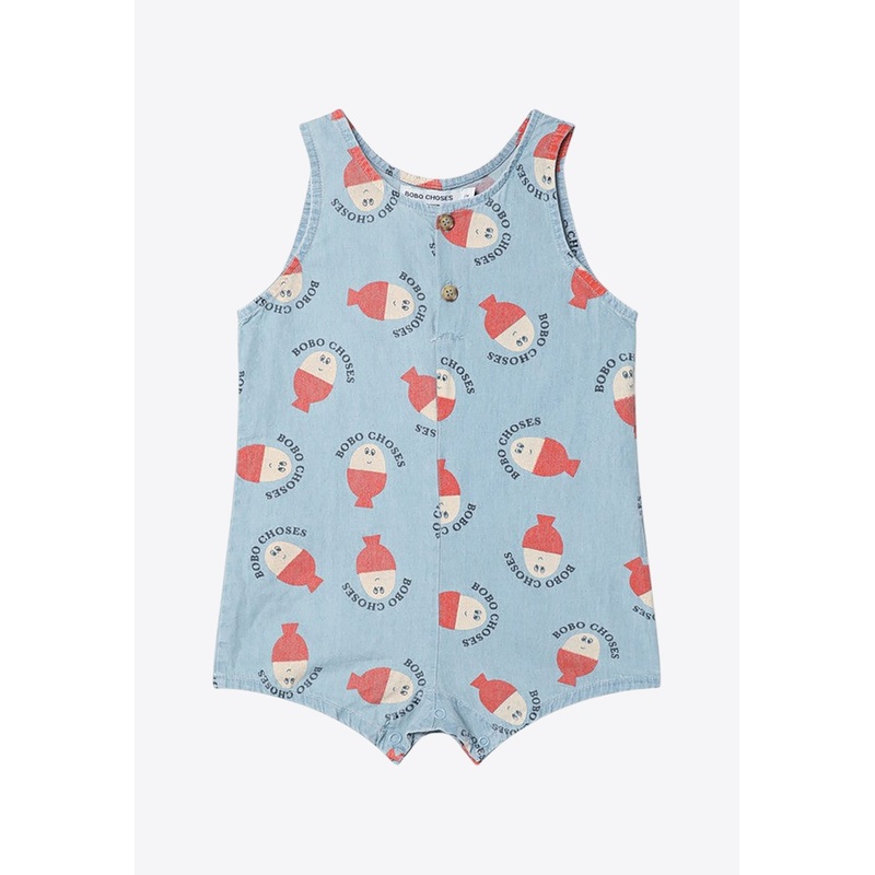 Babies Morning Egg Print Romper Light Blue 3 Months