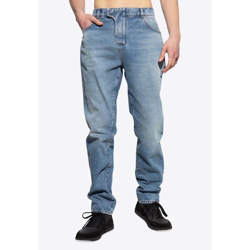 Basic Straight-Leg Jeans Blue mrtwbottoms_29
