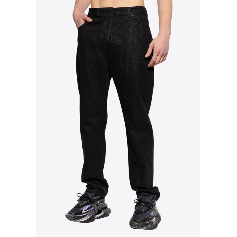 Coated Straight-Leg Jeans Black mrtwbottoms_29