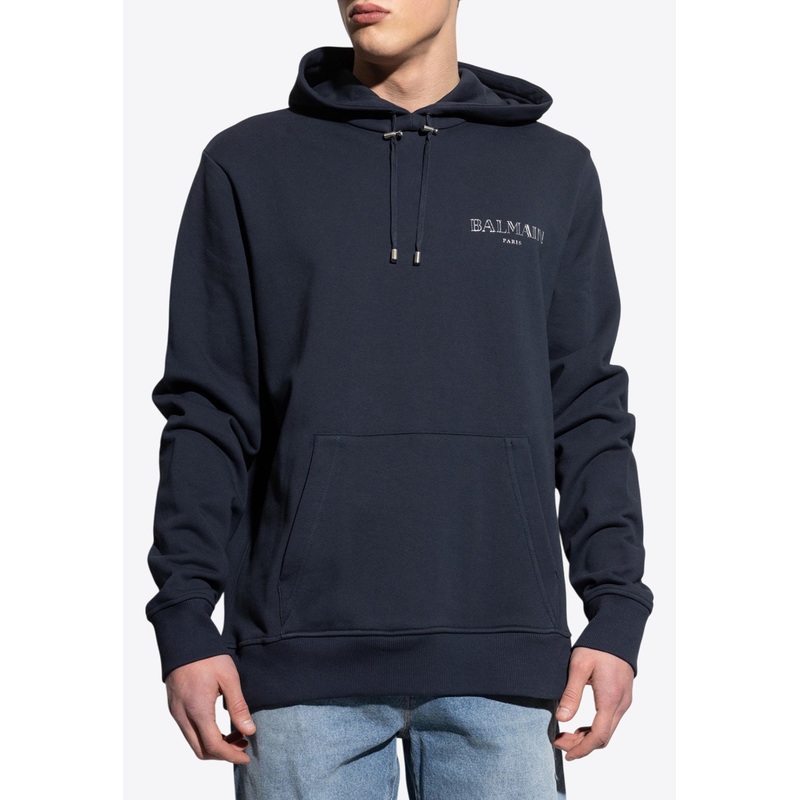 Printed Logo Hooded Sweatshirt Navy mrtwstd_S