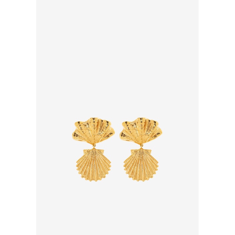 Shells Clip-On Earrings Gold Onesize