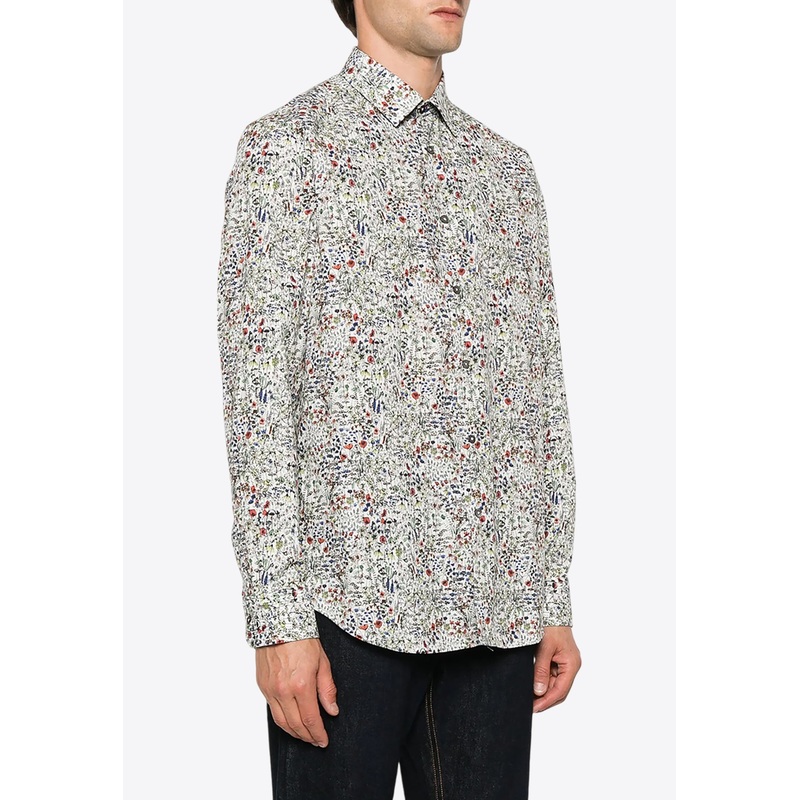 Sketch Floral Long-Sleeved Shirt Multicolor mrtwshirtsuk_UK 15+