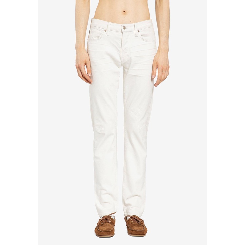 Straight-Leg Jeans White mrtwbottoms_31