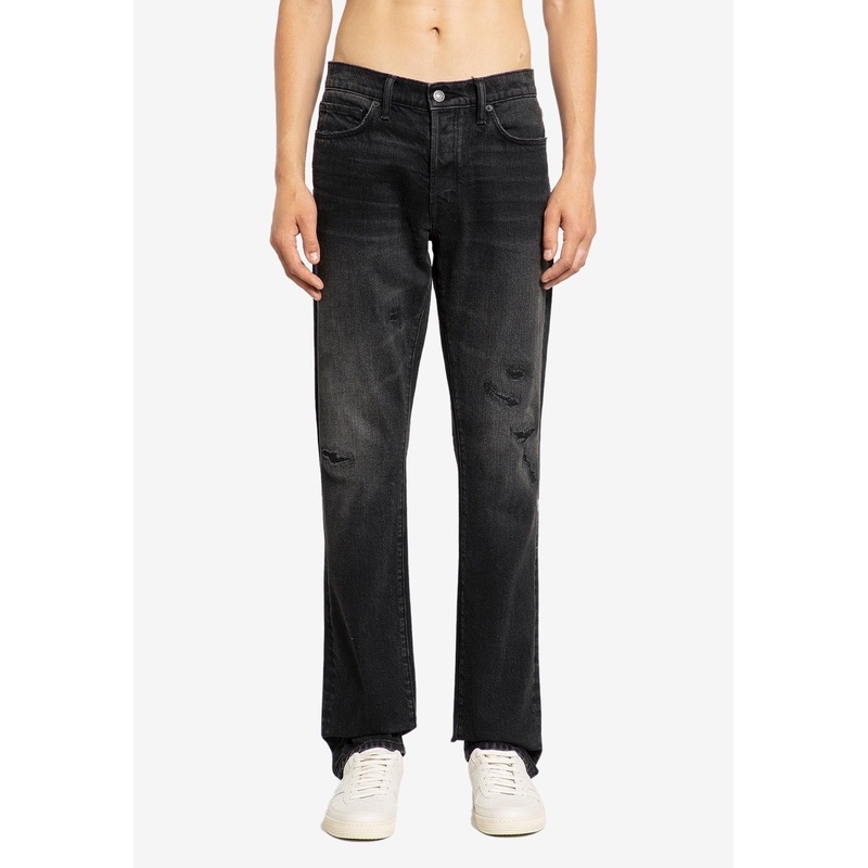 Stretch Straight-Leg Jeans Black mrtwbottoms_31