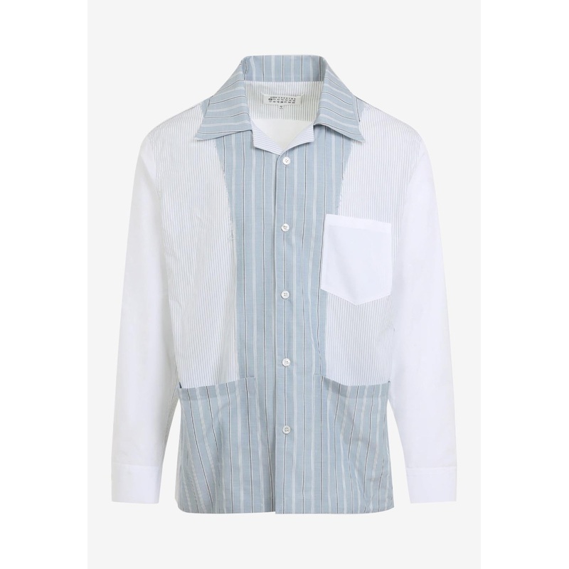 Striped Long-Sleeved Shirt Blue mrtwit_IT 48