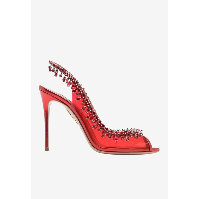 Temptation 105 Crystal-Embellished Sandals Red wshoeseu_EU 35.5
