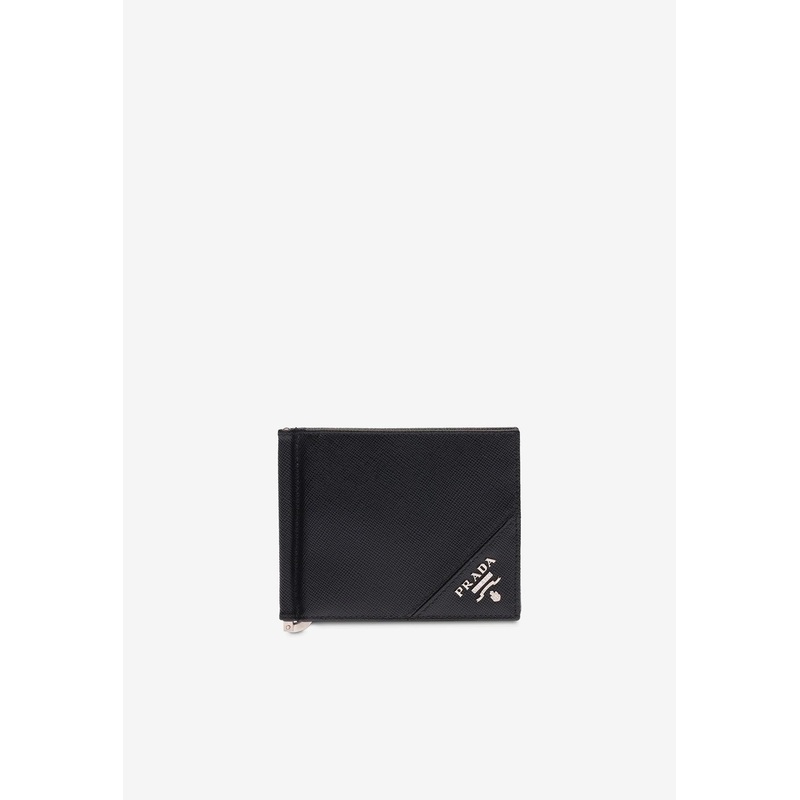 Triangle Logo Leather Wallet Black Onesize