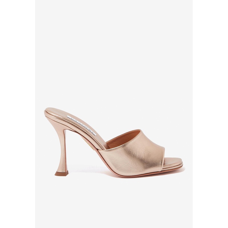Violette 75 Metallic Leather Mules Gold wshoeseu_EU 35