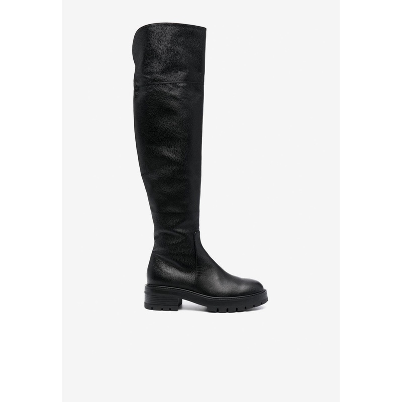Whitney Knee-High Leather Boots Black wshoeseu_EU 37