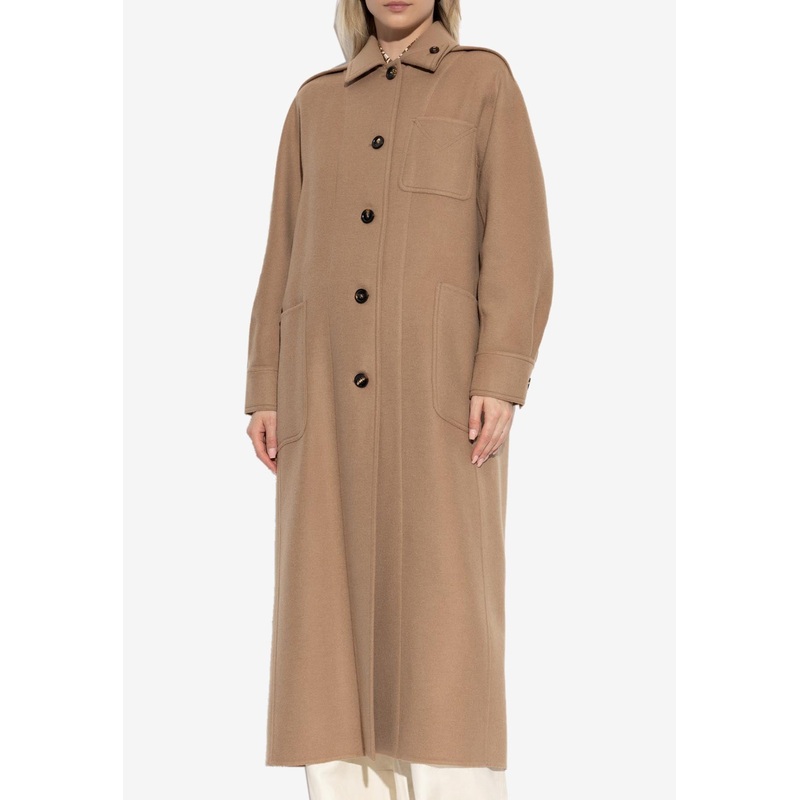 Aldo Single-Breasted Long Coat Brown wrtwit_IT 36