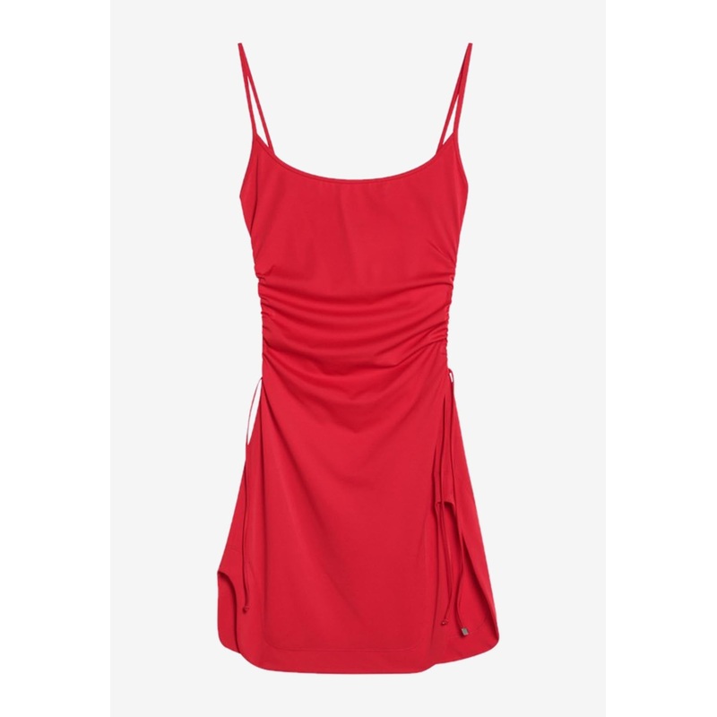 Draped Cover-Up Mini Dress Red wrtwit_IT 38