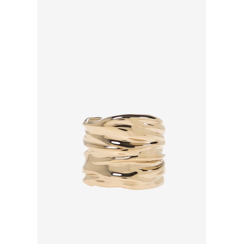 Plisse Wide Brass Ring Gold FR 50