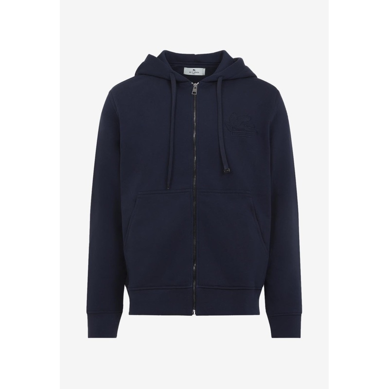 Zipped Hooded Sweatshirt Navy mrtwstd_M