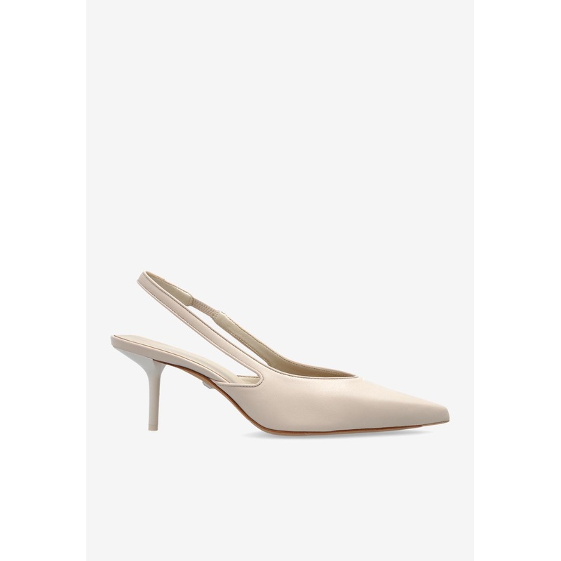 80 Nappa Leather Slingback Pumps Ivory wshoeseu_EU 36