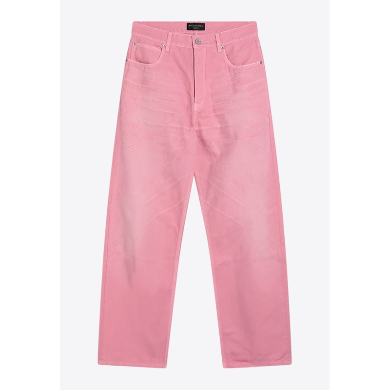 Washed Wide-Leg Jeans Pink wrtwstd_S