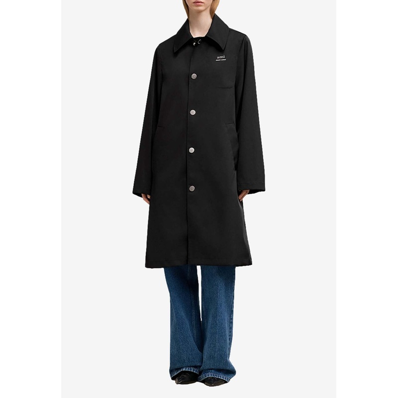 Ami De Coeur Embroidered Raincoat Black wrtwstd_S