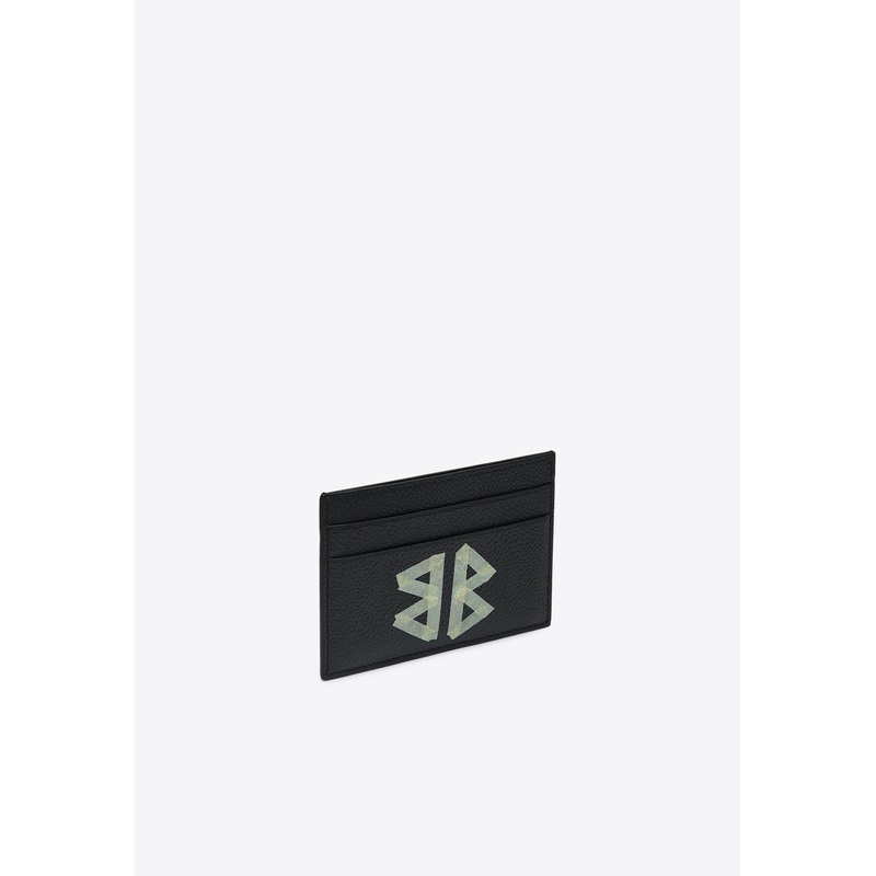 BB Logo Tape Type Leather Cardholder Black Onesize