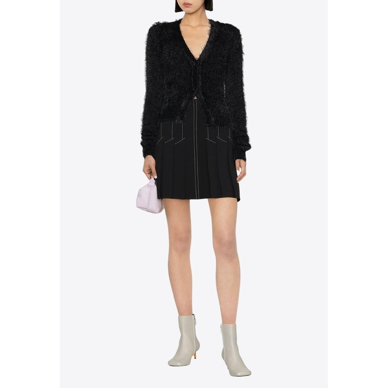 Brushed Knit Cardigan Black wrtwstd_S