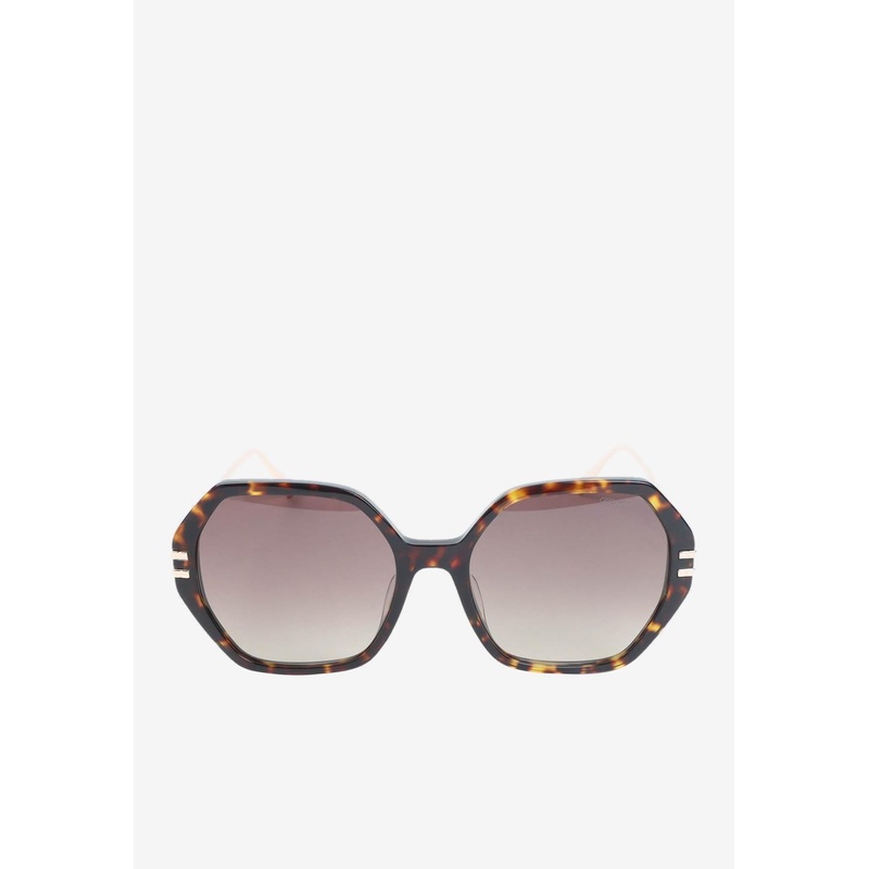 Geometric Acetate Sunglasses Brown Onesize