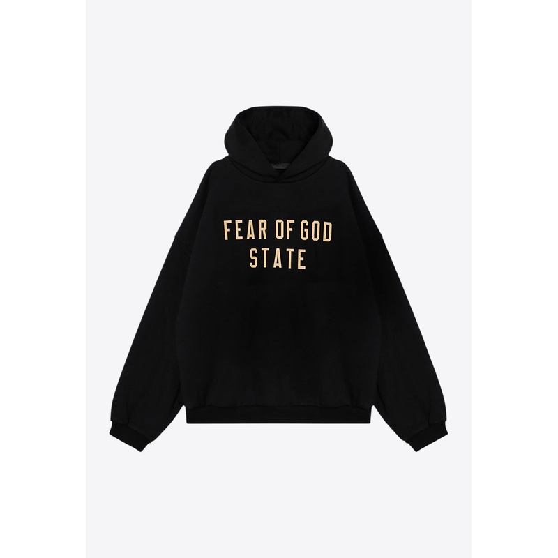 Rubberized Logo Patch Hooded Sweatshirt Black mrtwstd_XXS